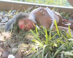 Brazilian woman cut in half by train