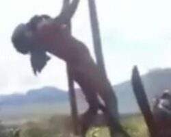 Group of women are tortured with a hot machete