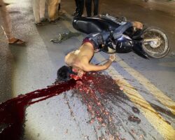 Motorcyclist’s brain splattered on the road