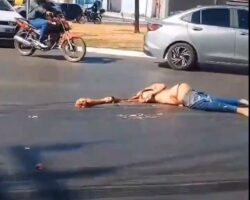 Woman on motorcycle crushed by truck #2